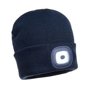 Portwest B028 Rechargeable Twin LED Beanie  Navy