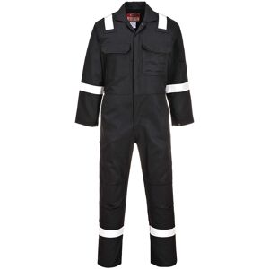 Portwest BIZ5 Bizweld Iona Flame Resistant Hi-Vis Coverall Regular XL  Black