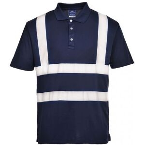 Portwest F477 Iona Reflective Tape Polo Shirt L  Navy