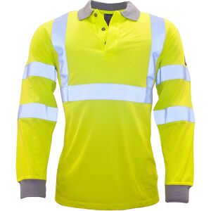 Portwest FR77 Flame Resistant Hi-Vis Long Sleeve Polo Shirt