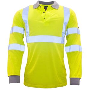 Portwest FR77 Flame Resistant Hi-Vis Long Sleeve Polo Shirt  4XL