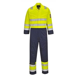 Portwest MV28 Hi-Vis Modaflame 2-Tone Coverall - Regular Length XL  Yellow/Navy