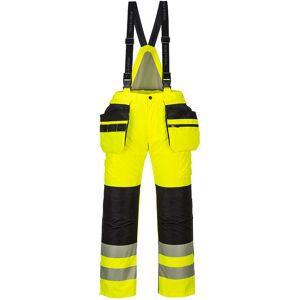 Portwest PW351 Hi-Vis Waterproof Winter Bib Trousers S  Yellow/Black