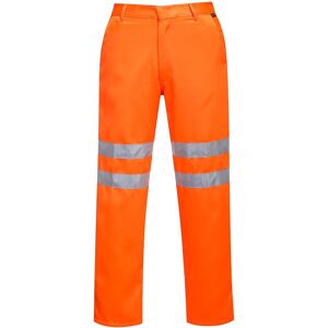 Portwest RT45 Hi-Vis Polycotton Service Trousers Tall M  Orange