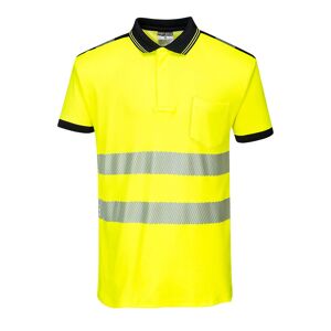 Portwest T180 PW3 Hi-Vis Short Sleeve Polo Shirt M  Yellow