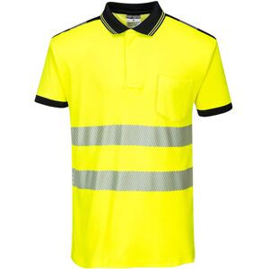 Portwest T180 PW3 Hi-Vis Short Sleeve Polo Shirt L  Yellow