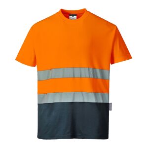 Portwest S173 Two-Tone Cotton Comfort T-Shirt S  Orange & Navy