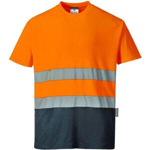 Portwest S173 Two-Tone Cotton Comfort T-Shirt XL  Orange & Navy