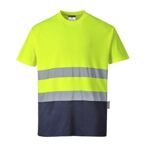Portwest S173 Two-Tone Cotton Comfort T-Shirt S  Yellow & Navy