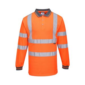Portwest S277 Hi-Vis Long Sleeved Polo Shirt XS  Orange
