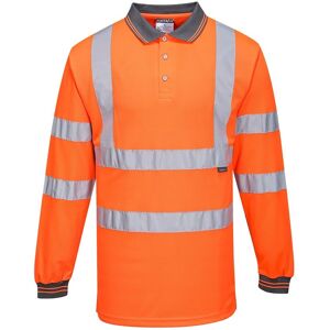 Portwest S277 Hi-Vis Long Sleeved Polo Shirt 3XL  Orange