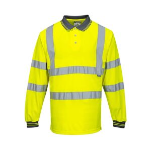 Portwest S277 Hi-Vis Long Sleeved Polo Shirt 6XL  Yellow