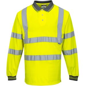 Portwest S277 Hi-Vis Long Sleeved Polo Shirt 5XL  Yellow