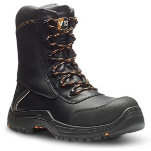 V12 E1300.01 Defiant Black Side Zip High Leg Safety Boots