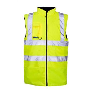 Supertouch 3674/8 Hi-Vis Fleece Lined Reversible Bodywarmer 4XL  Yellow