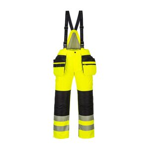 Portwest PW351 Hi-Vis Waterproof Winter Bib Trousers M  Yellow/Black