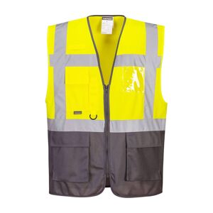 Portwest C476 Warsaw Hi-Vis Executive Waistcoat 3XL  Yellow/Grey