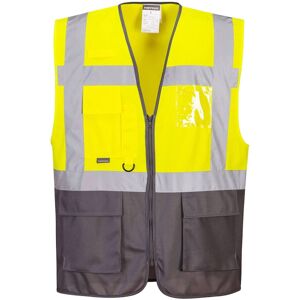 Portwest C476 Warsaw Hi-Vis Executive Waistcoat XXL  Yellow/Grey