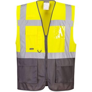 Portwest C476 Warsaw Hi-Vis Executive Waistcoat L  Yellow/Grey