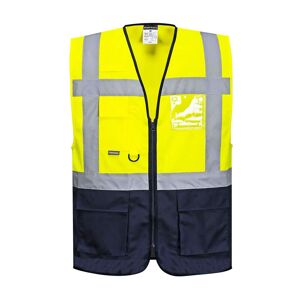 Portwest C476 Warsaw Hi-Vis Executive Waistcoat L  Yellow/Navy