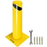 VEVOR Safety Bollard, 24"x5.5" Safety Barrier Bollard, 5-1/2" OD 24" Height Yellow Powder Coat Pipe Steel Safety Barrier with 4 Free Anchor Bolts for Traffic-Sensitive Area