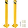 VEVOR Safety Bollard, 36 Inch Height Bollard Post, 5.5 Inch Diameter Steel Pipe Safety Bollard Post, Yellow Steel Bollard, Steel Safety Bollard with 8 Anchor Bolts, Perfect for Traffic-Sensitive Area