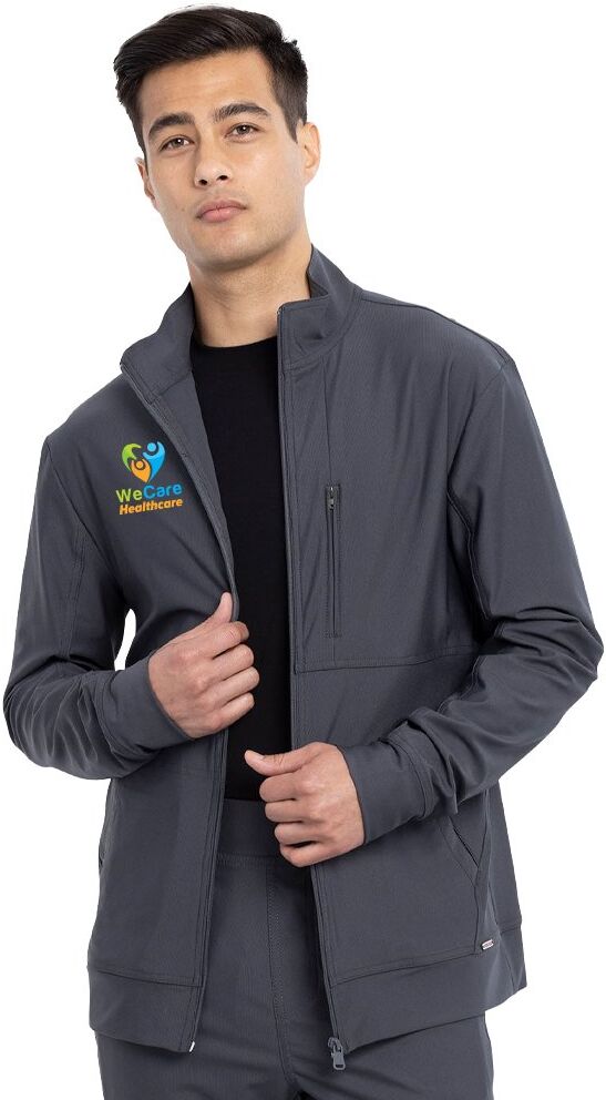 Positive Promotions 3 Cherokee® Men's Form 4-Pocket Full-Zip Scrub Jackets - Embroidered Personalization Available