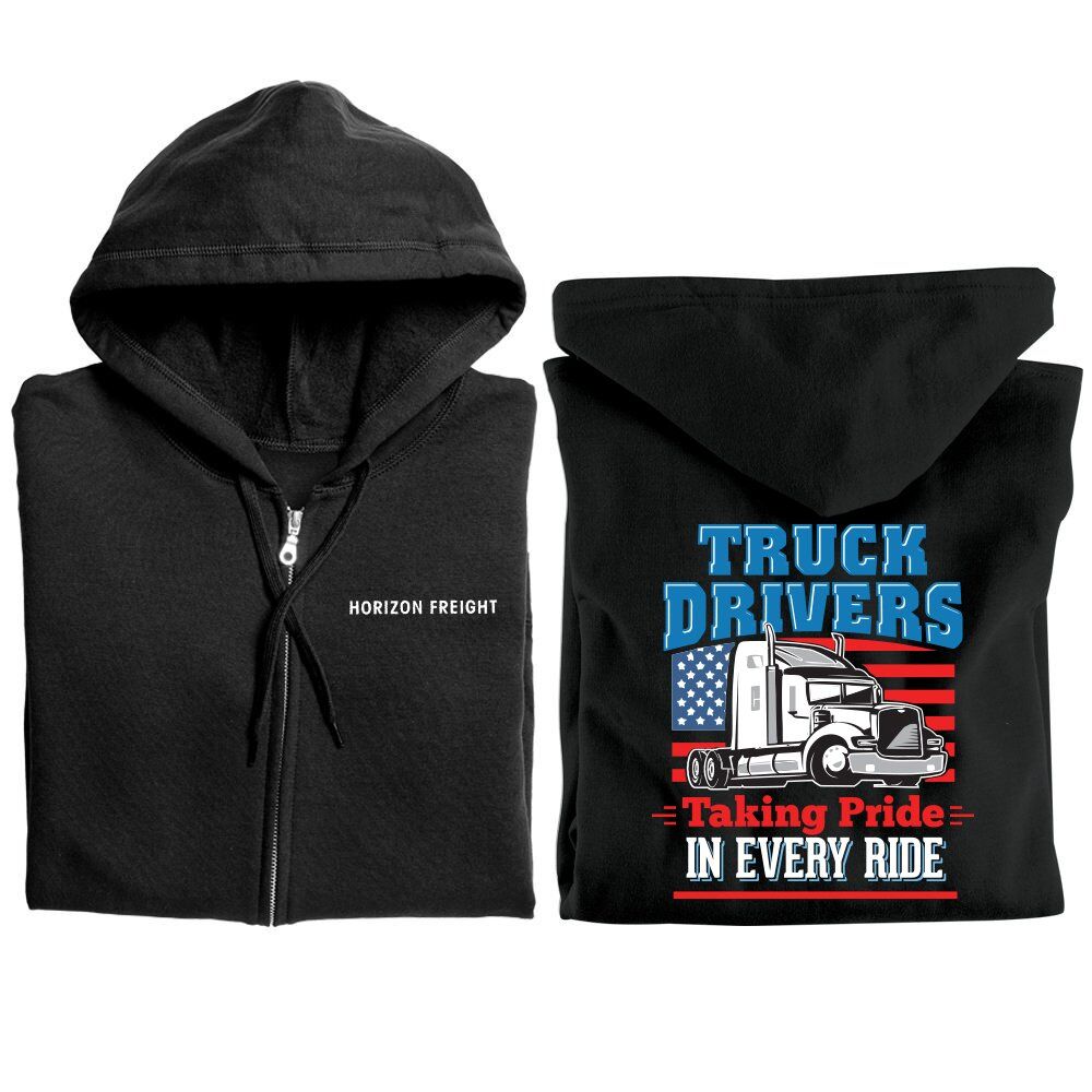 Positive Promotions 12 Truck Driver Appreciation Unisex Heavy Blend? Full-Zip Hooded Shirts - Silkscreened Personalization Available