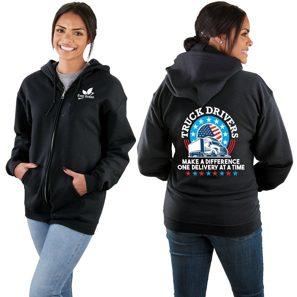 Positive Promotions 12 Truck Drivers Make A Difference Gildan ® Heavy Blend ® Full-Zip Hooded Shirts