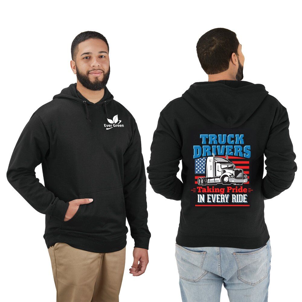 Positive Promotions 12 Truck Drivers Taking Pride In Every Ride Gildan® Heavy Blend™ 8-Oz. Unisex 50/50 Hooded Shirts