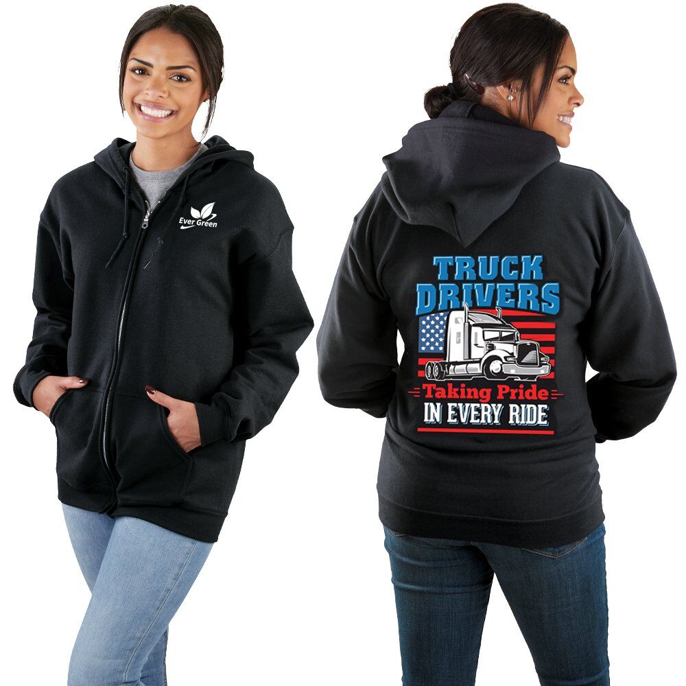Positive Promotions 12 Truck Drivers Taking Pride In Every Ride Gildan ® Heavy Blend ® Full-Zip Hooded Shirts