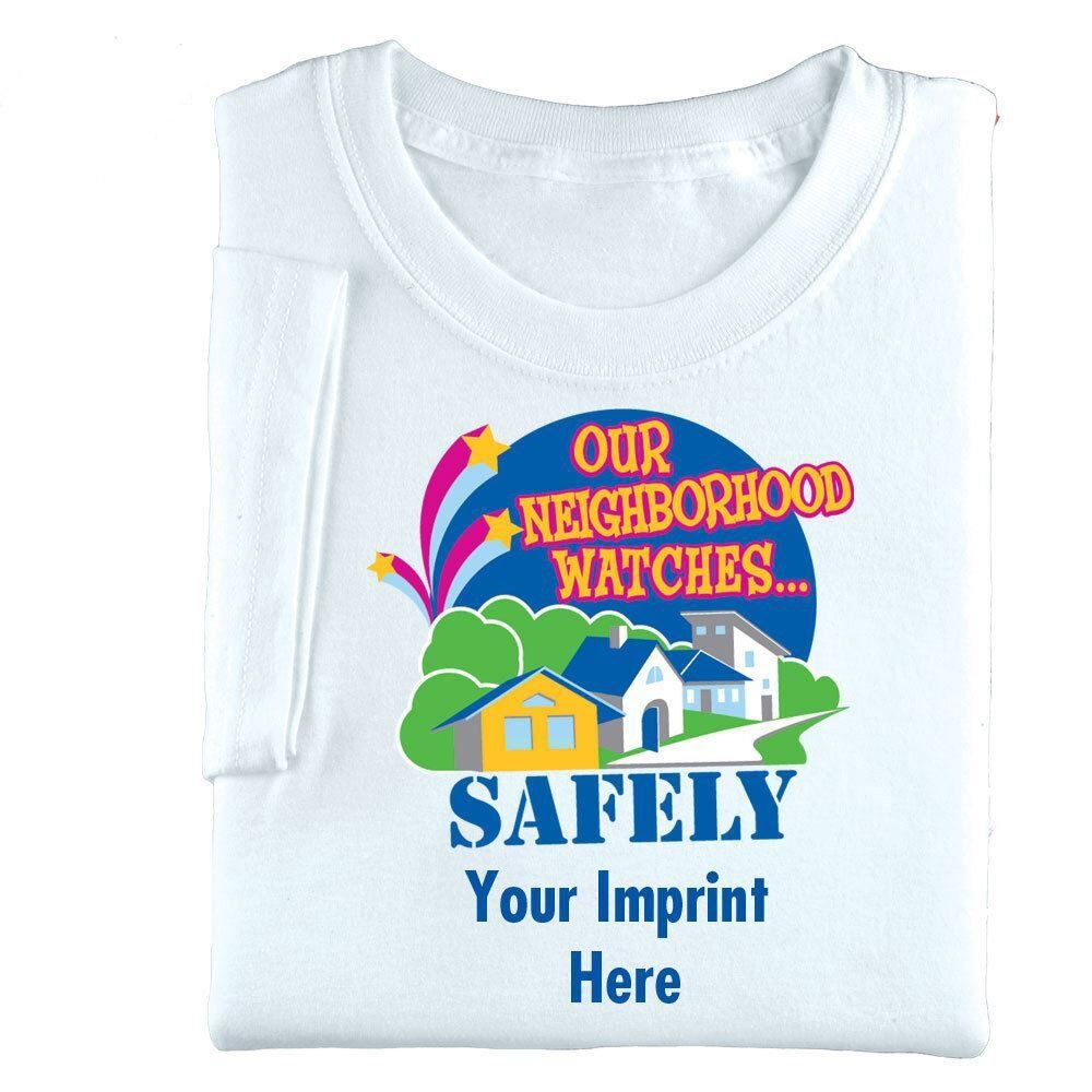 Positive Promotions 25 Our Neighborhood Watches Safely Youth-Size Shirts - Personalization Available