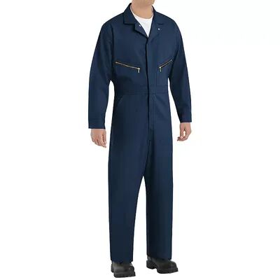 Men's Red Kap Zip-Front Cotton Coverall, Size: 40, Blue