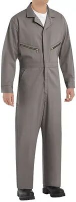 Men's Red Kap Zip-Front Cotton Coverall, Size: 46, Grey