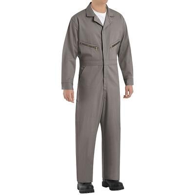 Men's Red Kap Zip-Front Cotton Coverall, Size: 48, Grey