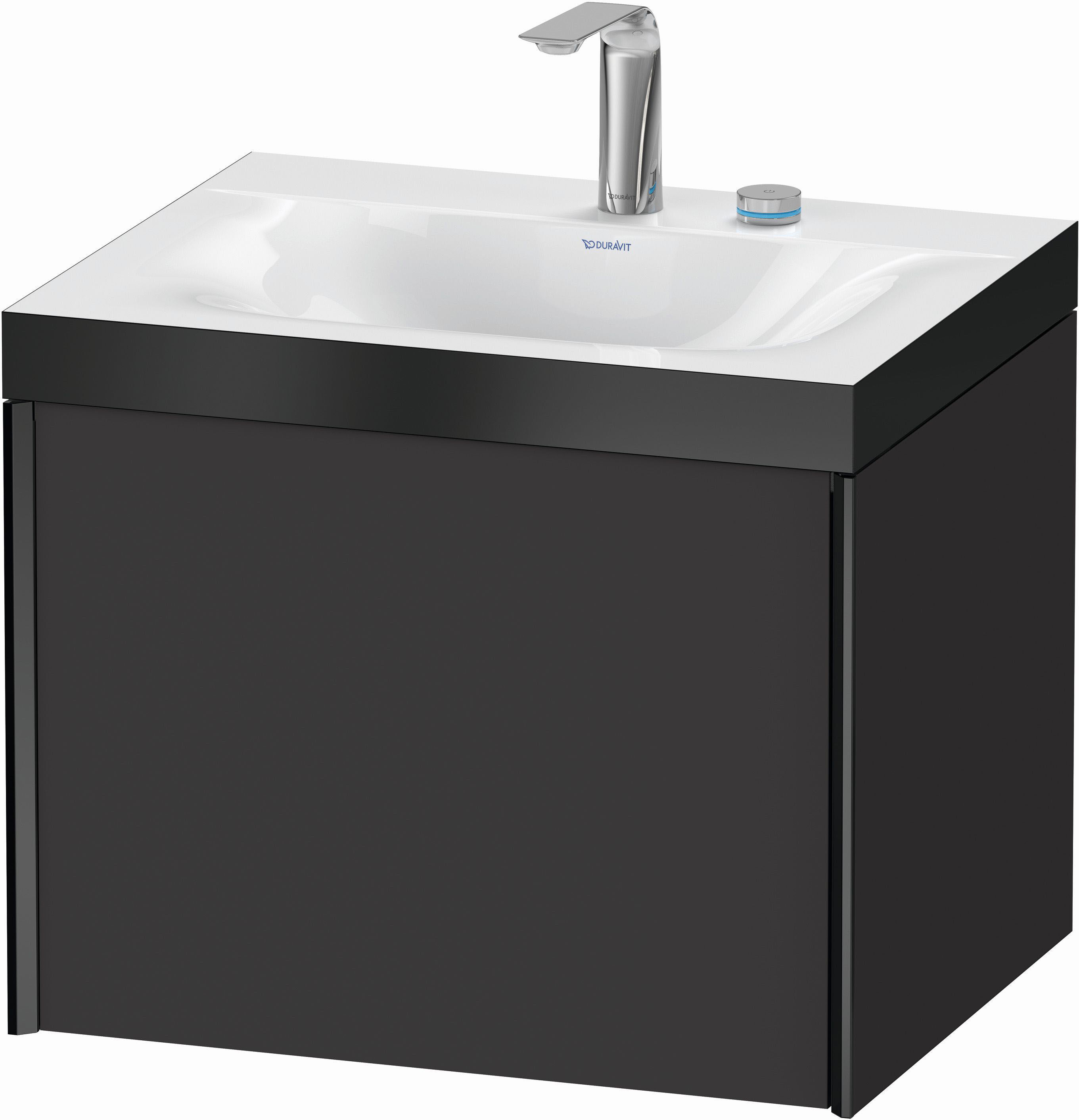 Duravit XViu Waschtisch-Unterschrank XV4609EB280P 60x48cm, 1 Auszug, 2 Hahnlöcher, schwarz matt, Rahmen P, graphit supermatt