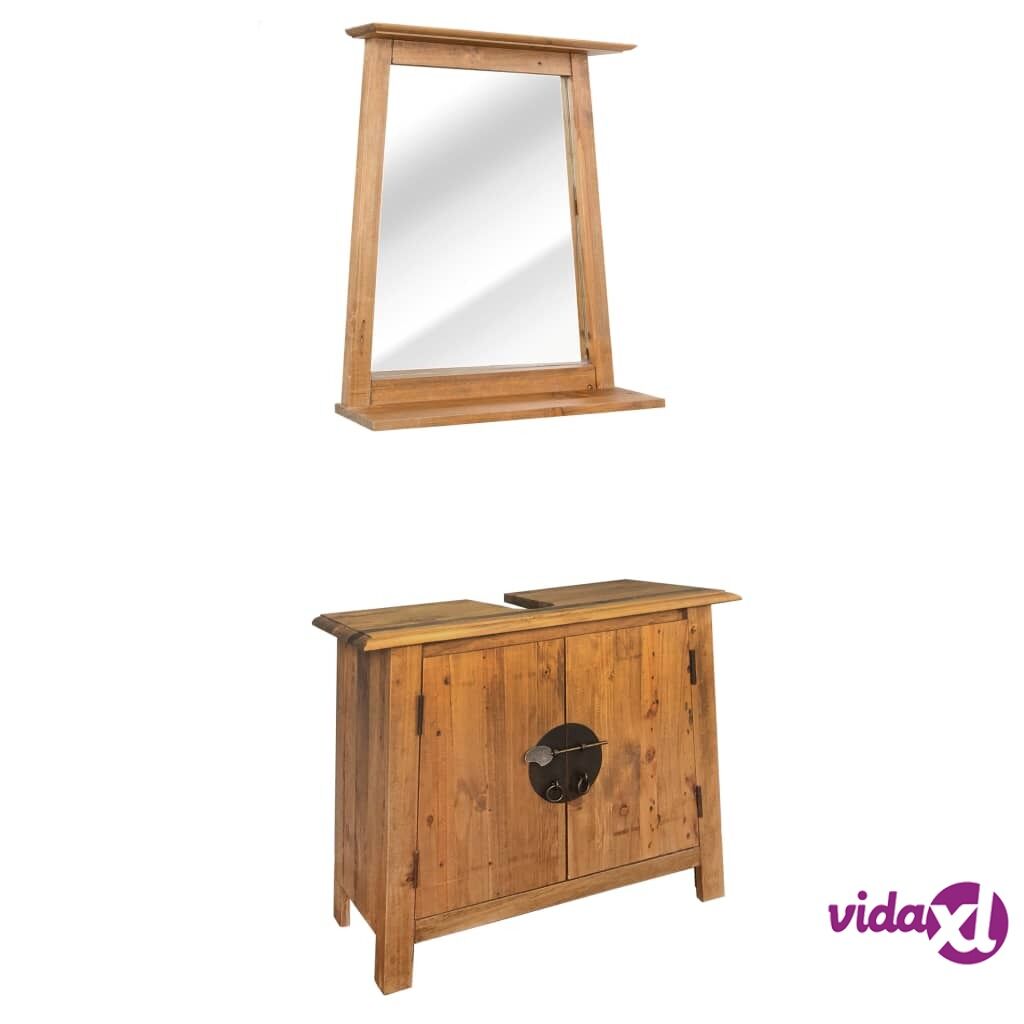 vidaXL Bathroom Furniture Set Recycled Solid Recycled Pinewood