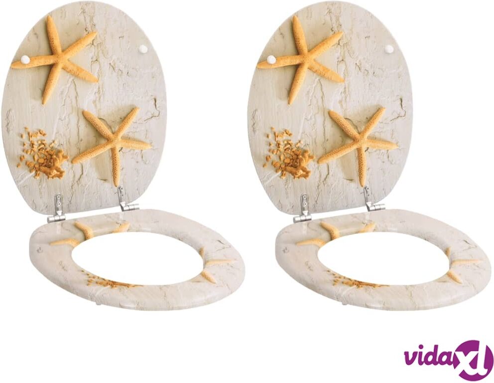 vidaXL Toilet Seats with Lids 2 pcs MDF Sea Star