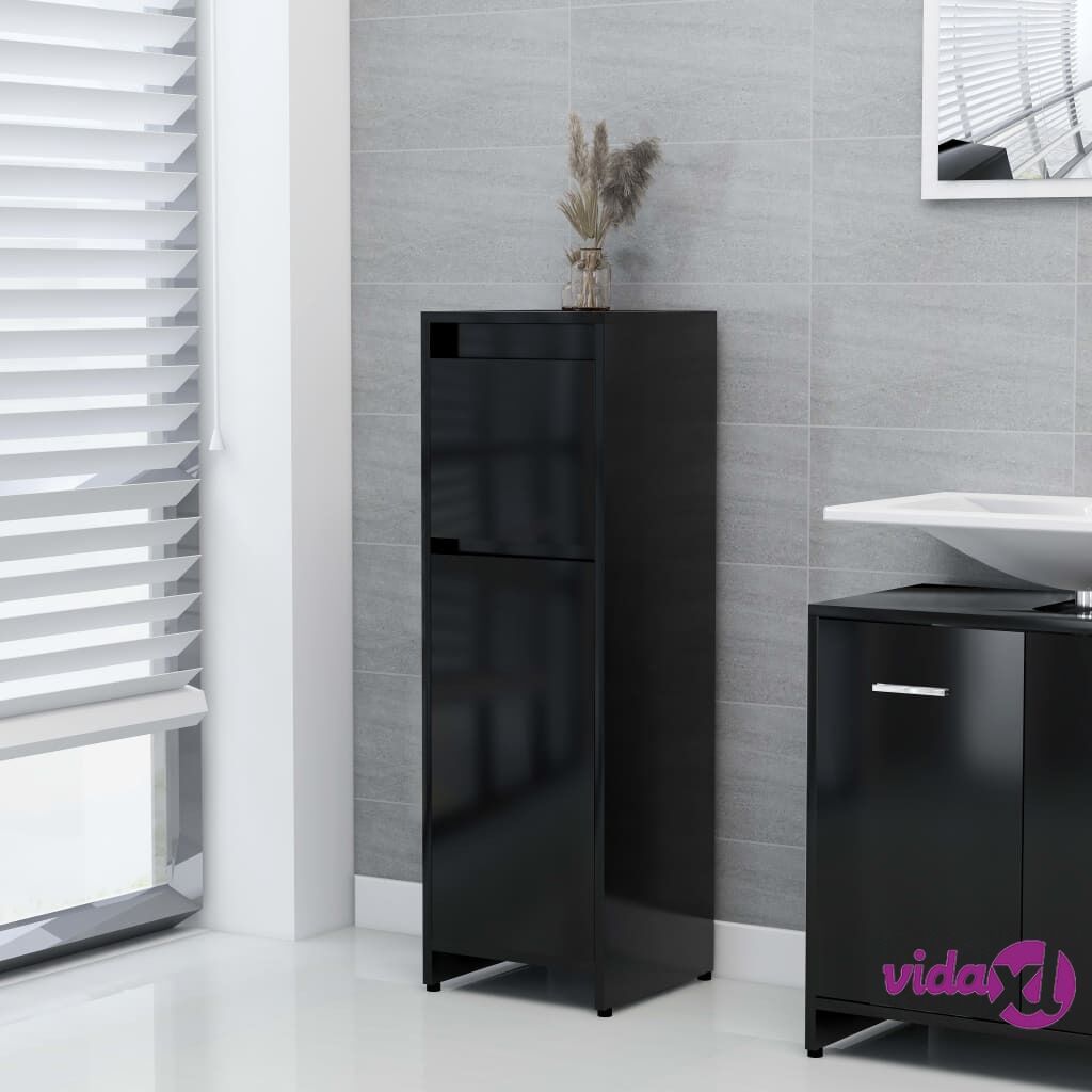 vidaXL Bathroom Cabinet Black 30x30x95 cm Chipboard