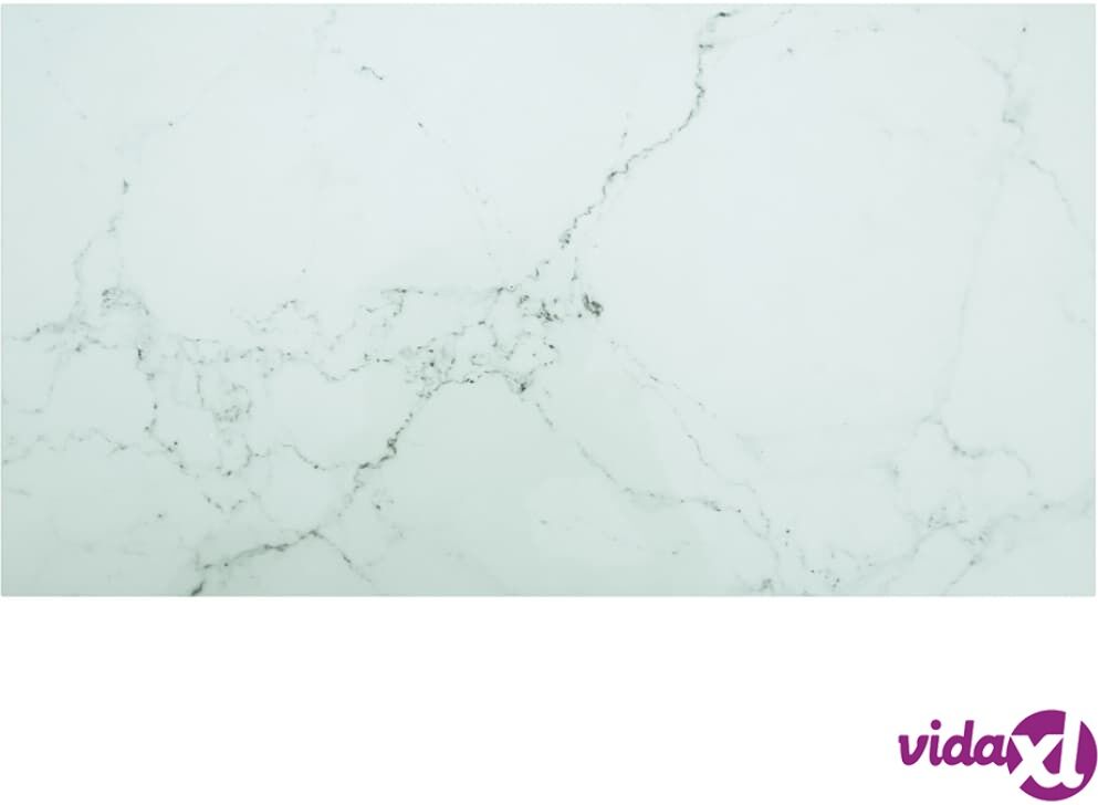 vidaXL Table Top White 120x65 cm 8mm Tempered Glass with Marble Design