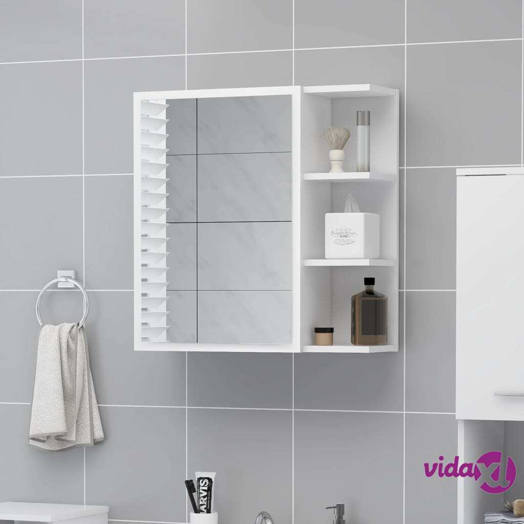 vidaXL Bathroom Mirror Cabinet White 62.5x20.5x64 cm Chipboard