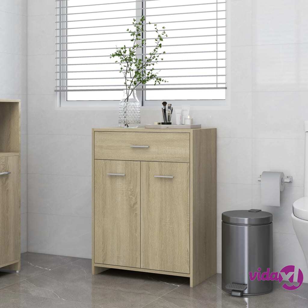 vidaXL Bathroom Cabinet Sonoma Oak 60x33x80 cm Chipboard