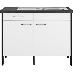 OPTIFIT Spülenschrank »Tokio«, 118 cm breit, mit Stahlgestell, mit Vollauszug weiss