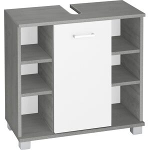 Schildmeyer Waschbeckenunterschrank »Mobes«, Breite/Höhe: 65,1/62,4 cm,... steingrau/weiss Größe