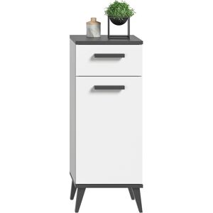 welltime Unterschrank »Torun«, Badmöbel, Breite 34 cm weiss NB/anthrazit grau NB Größe