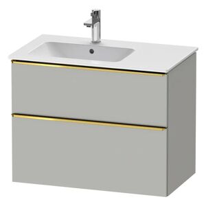 Duravit D-Neo Waschtischunterbau für Becken links 81 x 62,5 cm, 2 Auszüge, Griff gold poliert