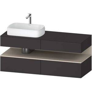 Duravit Qatego Konsolenwaschtischunterbau mit Ausschnitt links 140 x 60 cm, 4 Auszüge