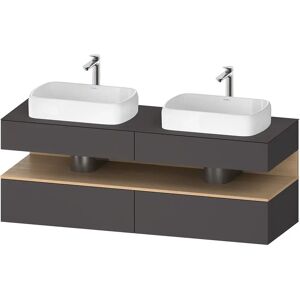 Duravit Qatego Konsolenwaschtischunterbau mit zwei Ausschnitten 160 x 60 cm, 4 Auszüge