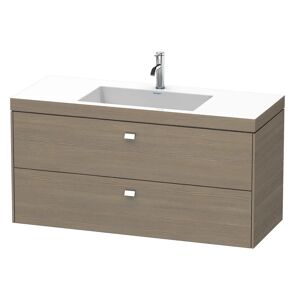 Duravit Brioso Waschtischkombination c-bonded wandhängend 120 x 48 cm, mit 1 Hahnloch, mit 2 Auszügen, Griff Chrom