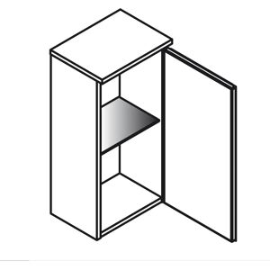 Lanzet Hängeschrank 30 x 68 cm, Anschlag rechts